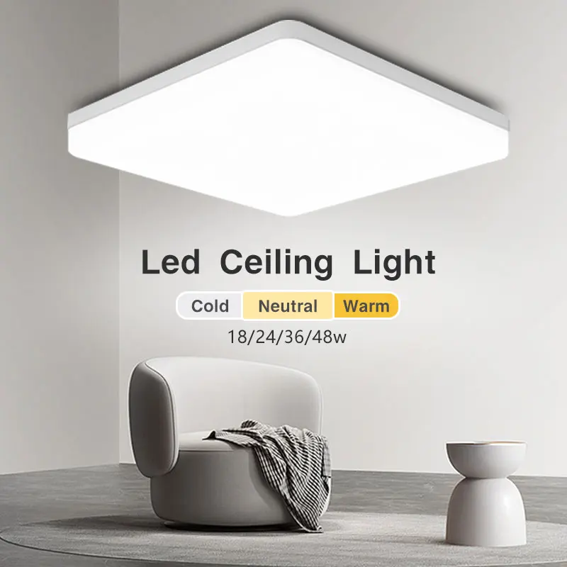 Ultra Thin LED Ceiling Lights for Corridor Aisle 18w 24w 36w 48w Indoor Square LED  Panel Light Ceiling Lamps Fixtures AC85-265V