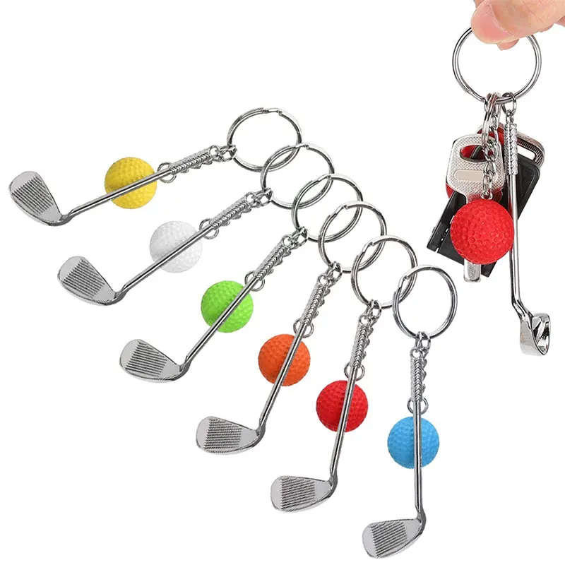 36Pcs Golf Keychain Golfball Model Key Chain Mini Fashion Sports Keyring Ring Key for Sport Club