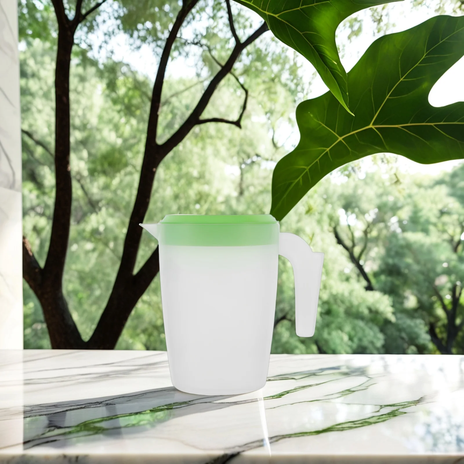 

2pcs Plastic Cold Water Pitcher Leakproof Lid Beverage Container Juice Drink Jug High Capacity Restaurant Bar Hotel Use Kitchen