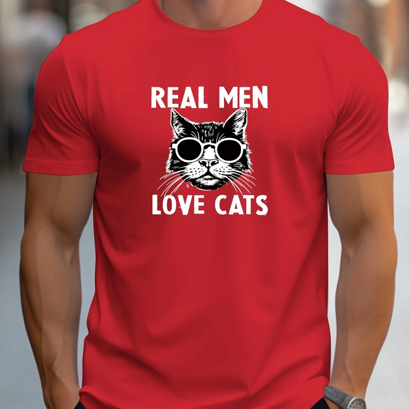 

Fashion Black Cat Printed T Shirt For Men Love Cats Crew Neck Tees Summer Casual Loose Short Sleeve Tops Street Harajuku Clothes