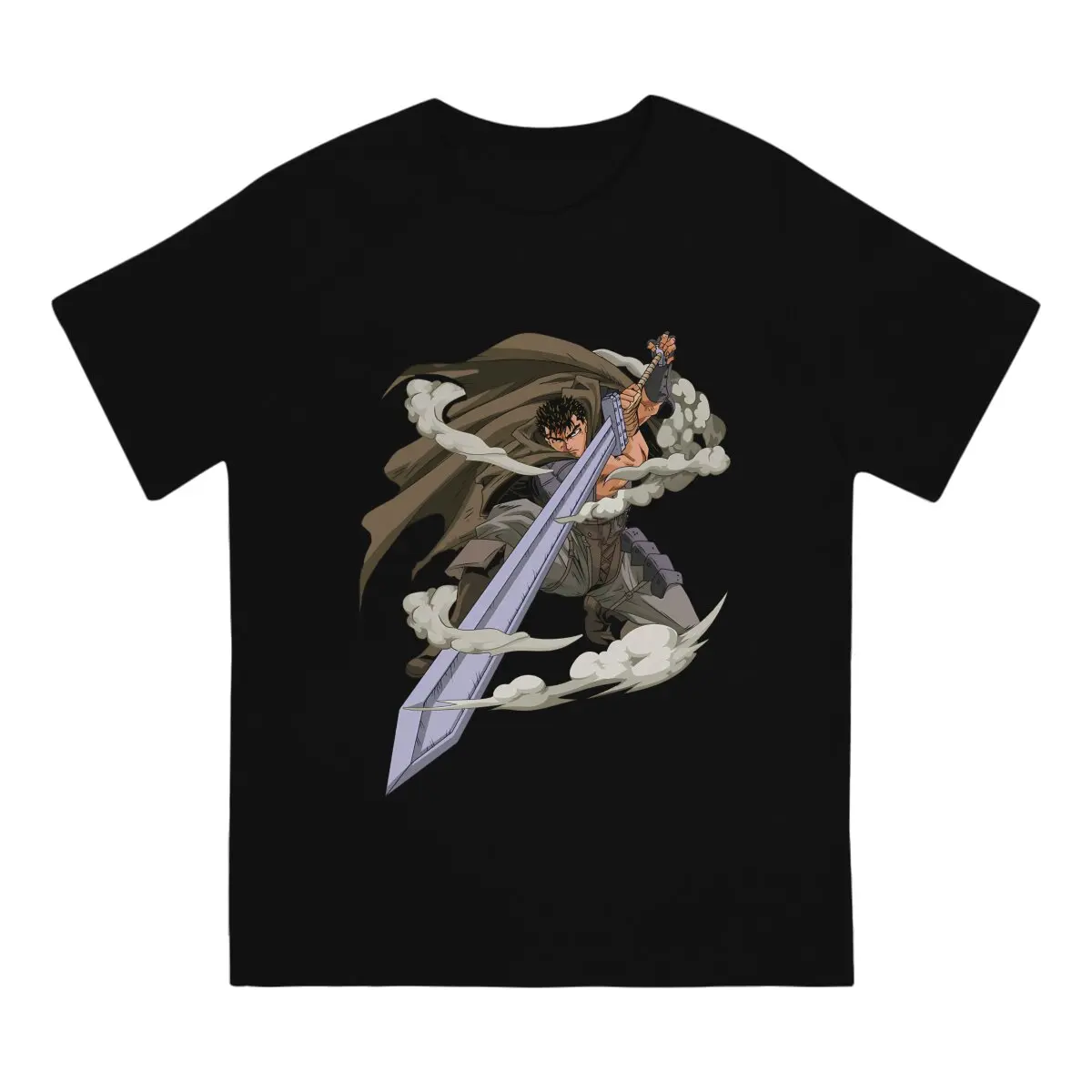 Guts Black Swordsman Anime Cartoon T Shirt Goth Men Tees Summer Clothing Polyester O-Neck TShirt