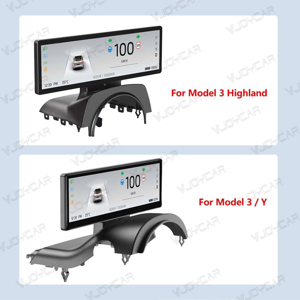 Tela do painel para Tesla, suporte sem fio Carplay, Android Auto Blind Spot Monitor, câmera opcional, modelo 3 Y, 8.8 in, novo