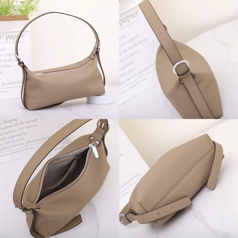 2023 Fashion Trend Women Genuine Real Leather Underarm Bag Female Small Shoulder Bag Lady Messenger Tote Handbag Spring Summer