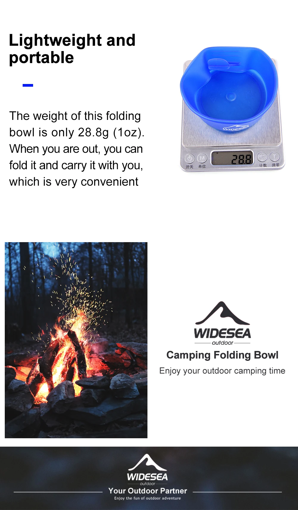 Widesea Camping 250ml weiche Falt becher Geschirr Kochgeschirr tragbarer Griff Outdoor Pocket Bowl Tourismus Becher Wandern Rucksack tpe – Detail 5