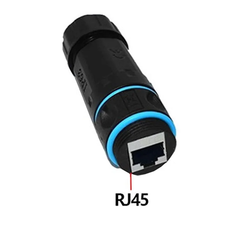 ตัวเชื่อมต่อสายแลน CAT6 แบบ RJ45 สำหรับเชื่อมต่อเครือข่าย ปลั๊กเชื่อมต่อแบบ IP68 สายต่อขยายเครือข่าย RJ45 สำหรับภายนอกอาคาร ตัวเชื่อมต่อกันน้ำ CAT6 STP