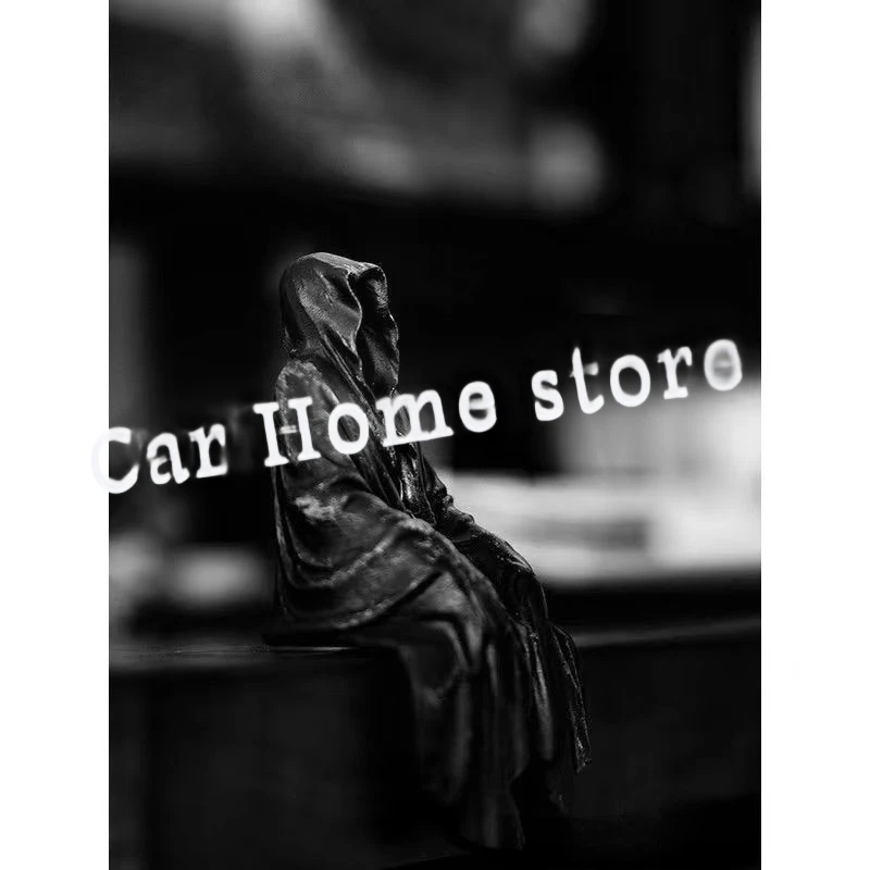 Car Roof Accessories Toy Doll Black Robe Gothic Sitting Position Mysterious Model Decorate Car Figures Car Tail Ornaments