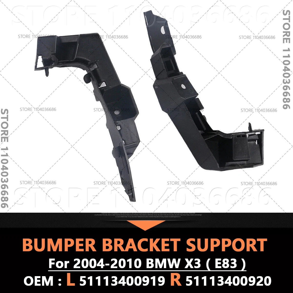 

For 2004-2010 BMW X3 (E83) Front Bumper Bracket Support 51113400919 51113400920