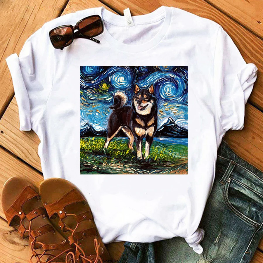 Shiba Inu t-Shirt estate donna stampata Anime magliette Streetwear estetica Harajuku Kawaii Hip Hop Casual maglietta femminile