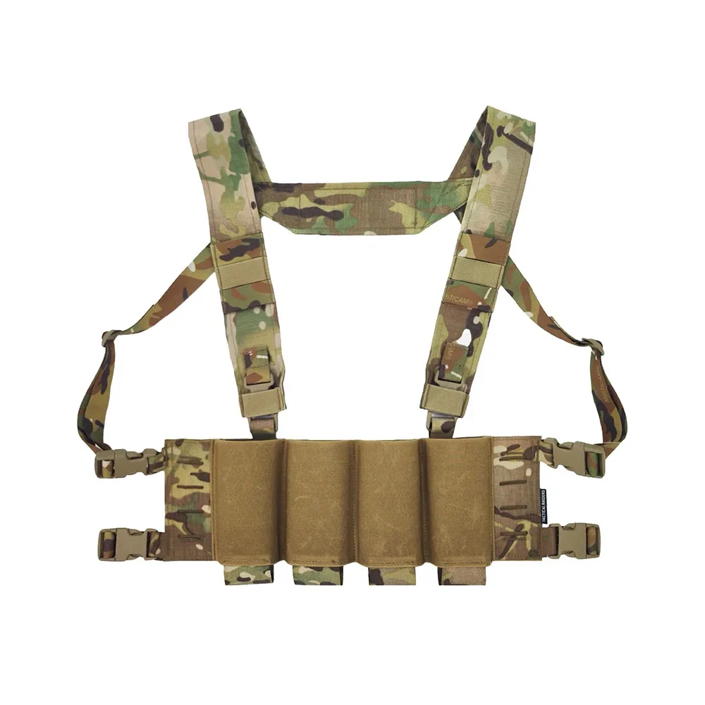 

Outdoor Chest Rig Low Visibility Universal Elastic Quadruple Magazine Pouch Laser Chest Hanger Camouflage Hunting Vest Equipmen