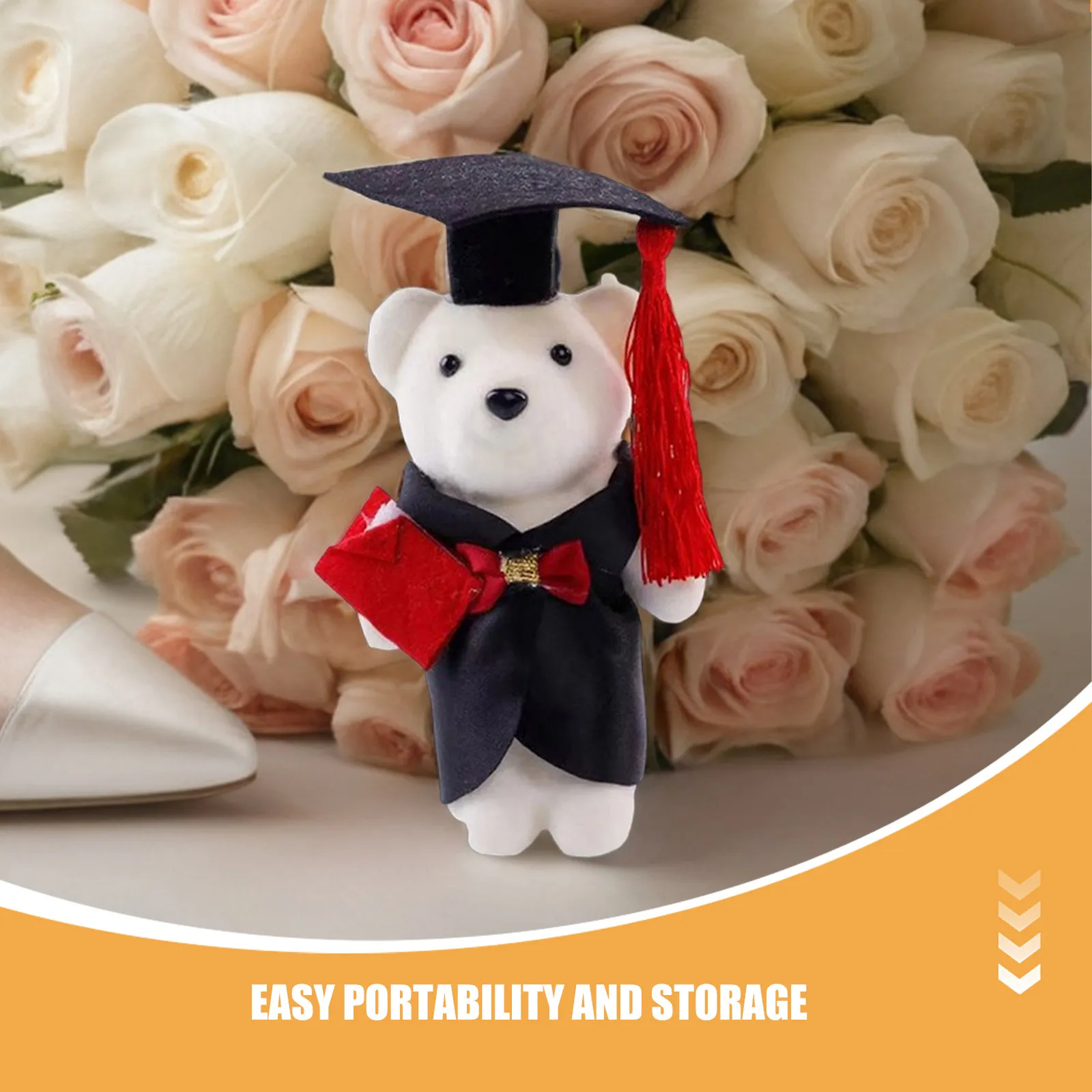 Lot de 10 mini-ours en peluche doux pour bouquets de remise de diplôme, cadeaux de fête de remise de diplôme, célébration de la fin des études secondaires et universitaires