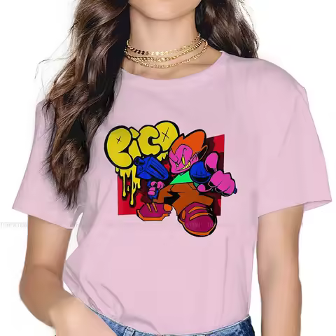 Pico 5XL TShirt for Girl Friday Night Funkin FNF Music Boy Creative Gift Idea T Shirt Short Sleeve Ofertas