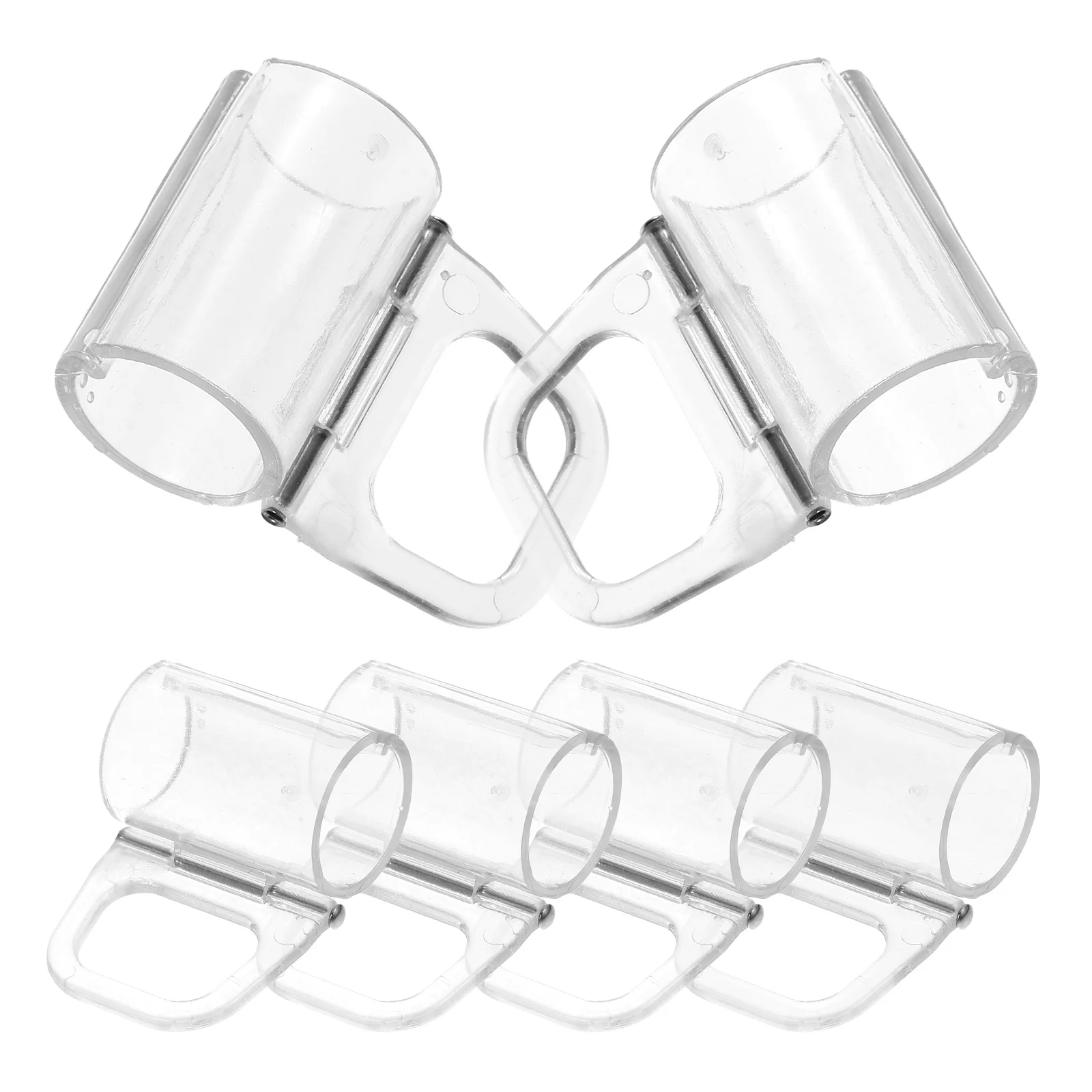 

6 Pcs Pleated Curtain Hooks Handles 20MM Easy Installation Stable Support Roller Shade Pulls Blind Clips Window Shades