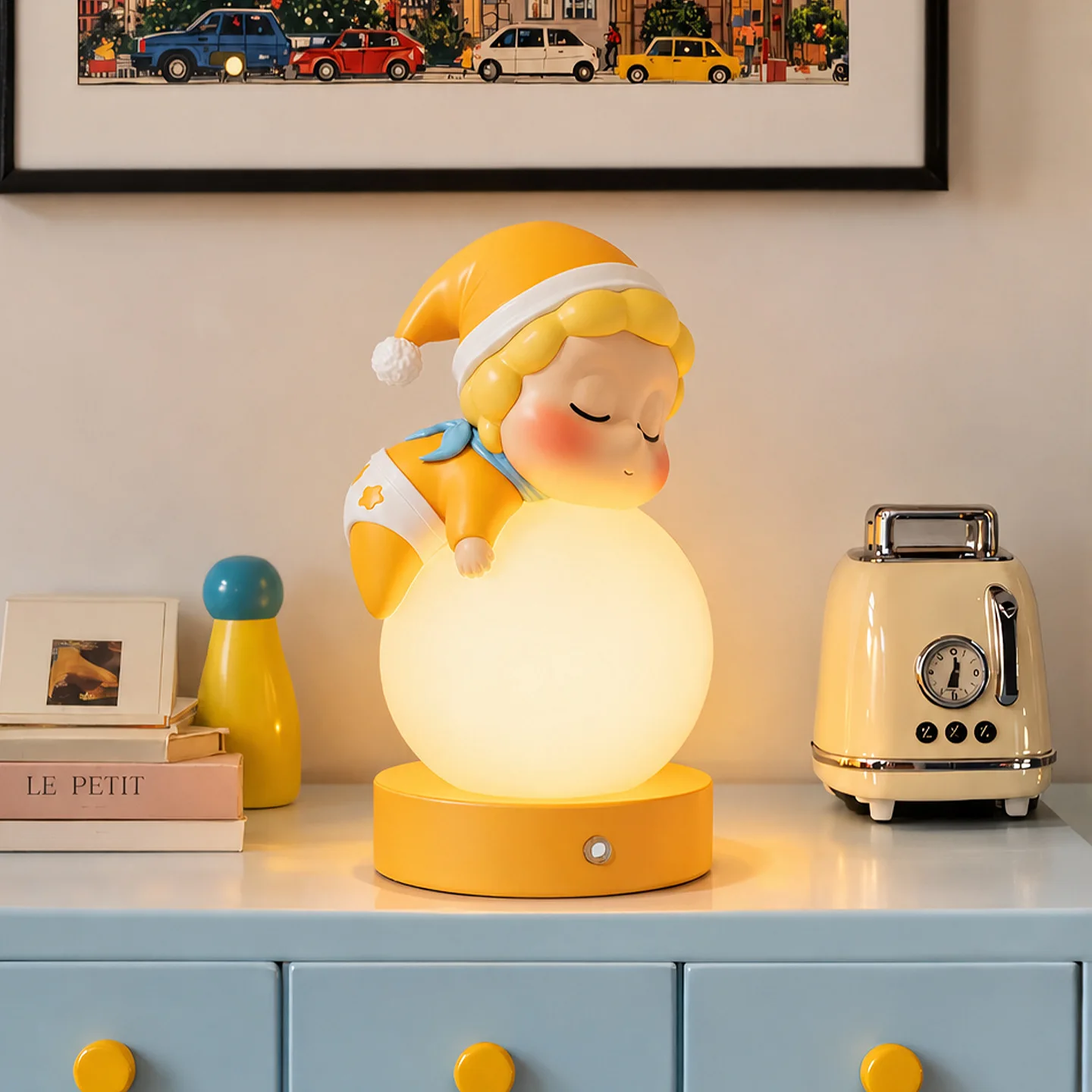 Creative Puppet Bedroom Beside Lamps Children Room Accompany Sleeping Light Fixture Touch Switch Dimming Led Illumination Decor