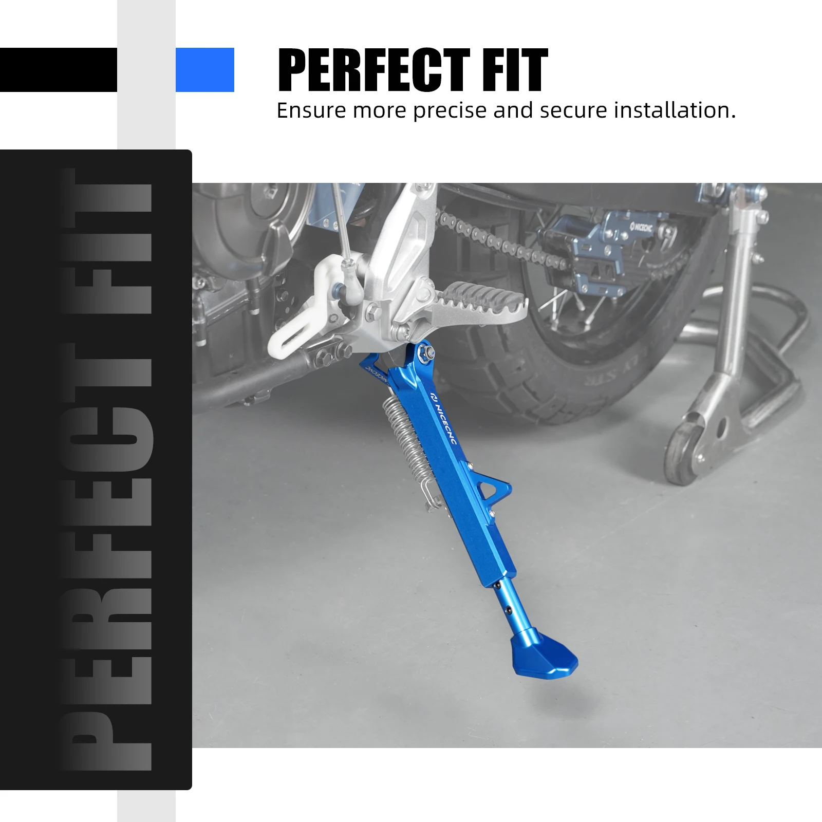 Für Yamaha Tenere 700 T700 XTZ700 2019–2024, verstellbarer Ständer, Seitenständer + Federschalter, Schutz, Rallye-Edition 2020–2024 – Detail 14