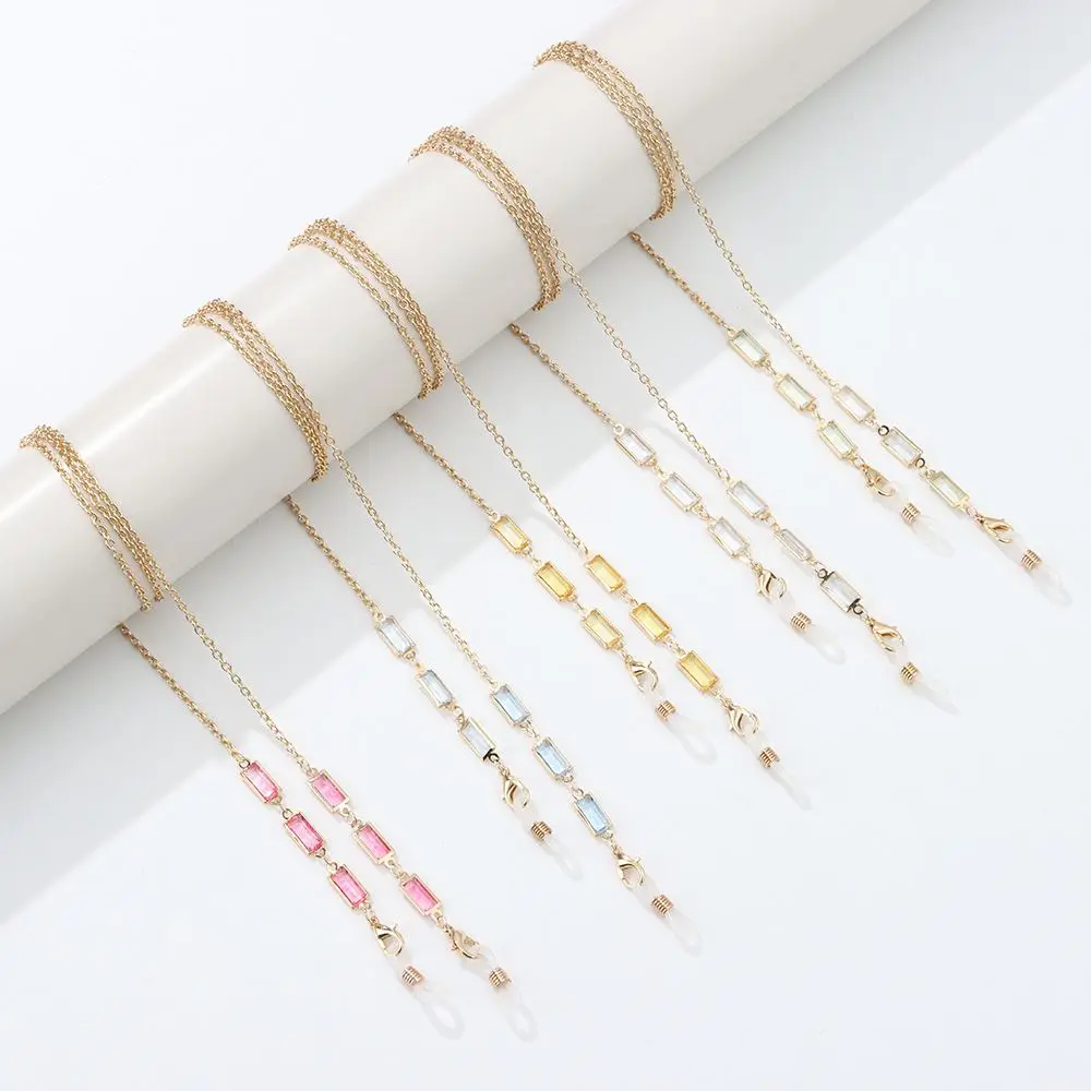 Colorful Crystal Bead Eyeglass Holder Fashion Glasses Chain For Women Eye Accessories Eyewear Straps Cord Sunglasses String Gift