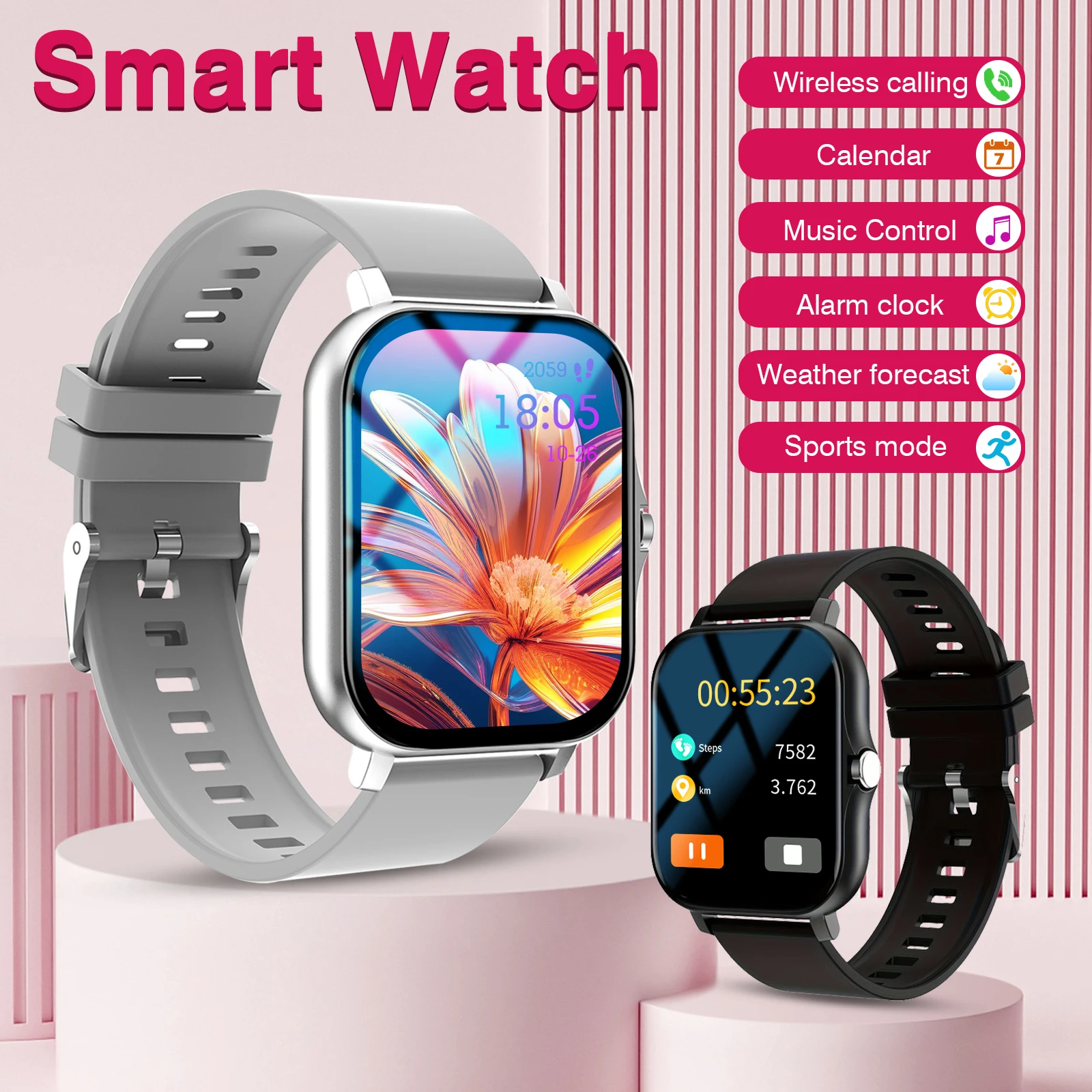 

Smart Watch, Wireless Call/Dial, Multi-Sport Mode, Multiple APP Reminders, Suitable for Men and Women, Compatible with IPhone/An