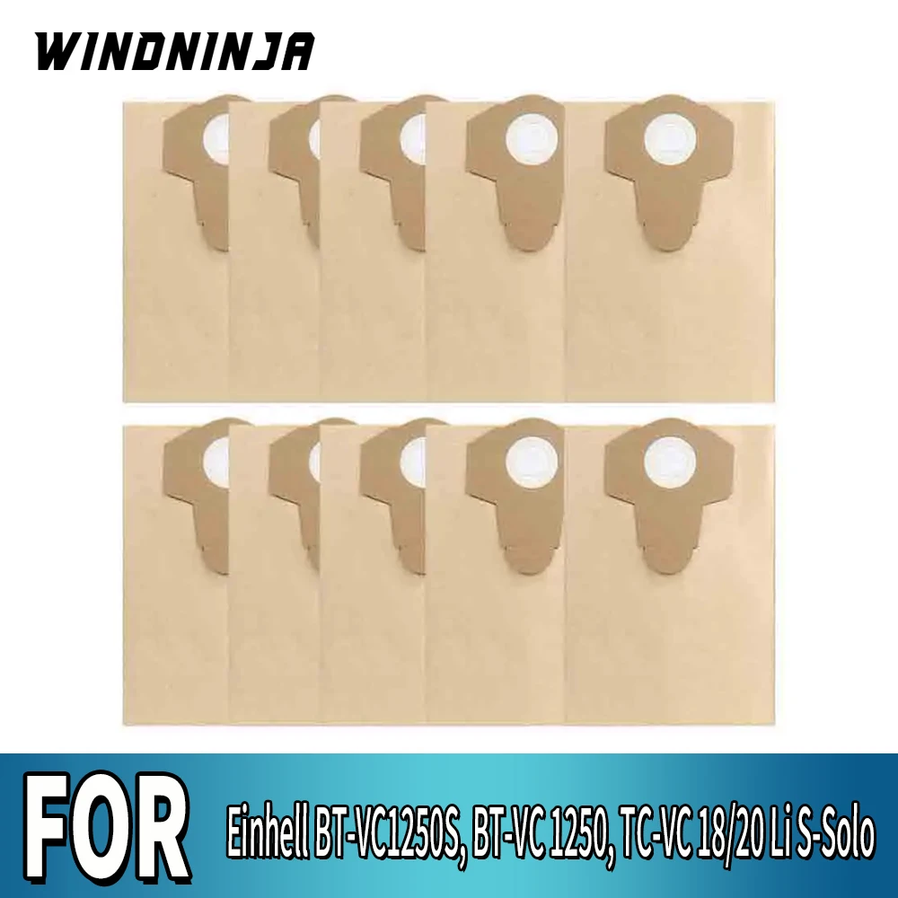 Sacos de Papel para Aspirador de Líquidos e Sólidos 20/30L para Einhell BT-VC1250S BT-VC1250 TC-VC 18 20 Li S Solo - Sacos de Coleta de Pó