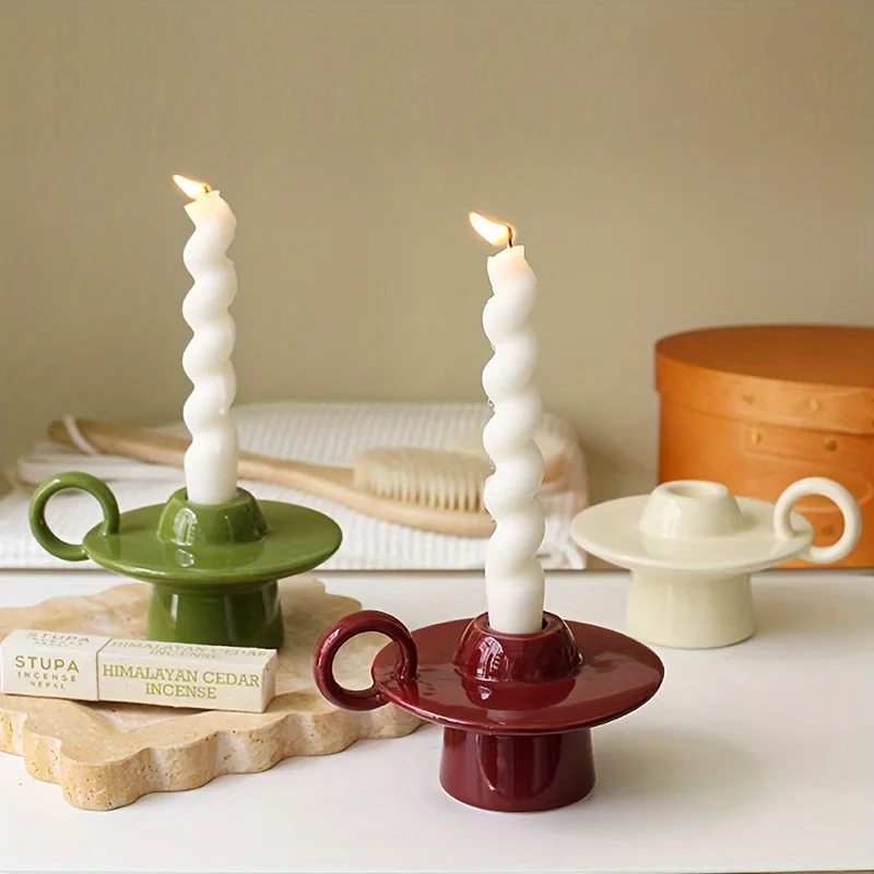 Vintage UFO Candle Holder European High Foot Romantic Decor Table Centerpiece