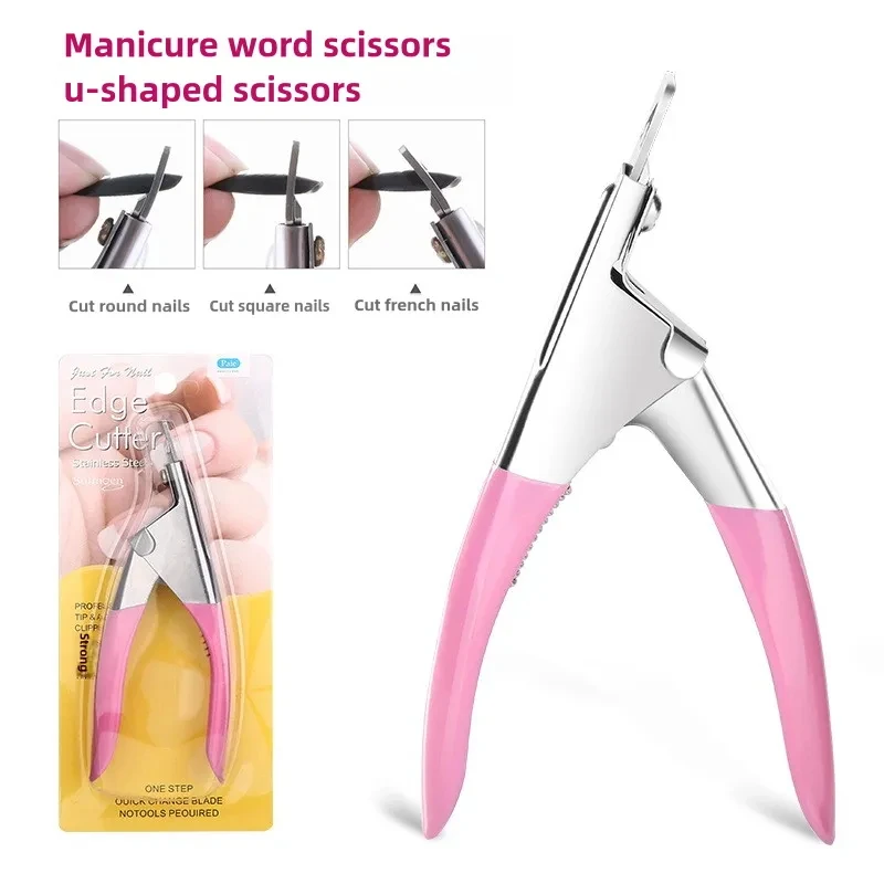 

Stainless Steel U-shaped Nail Clippers, Professional Right-angled Clippers for Cutting Nail Tips - False Nail Clippers