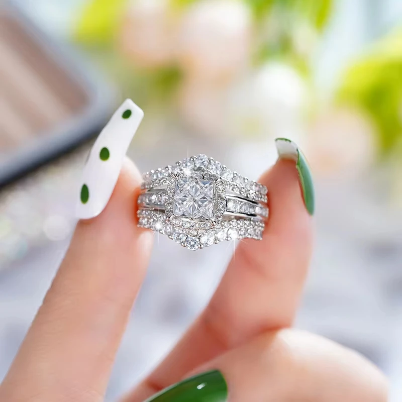 

Huaya Women‘s Light Luxury Full Paved Bright Zirconia Exquisite Rings Wedding Party Gift Ring Accessories Trend