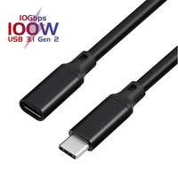 10Gbps Gen2 Type-C USB 3.1 Male to USB-C Female Extension Data 100W Charging Cable Extender Cord Reversible Design 0.2m1m 2m 5m