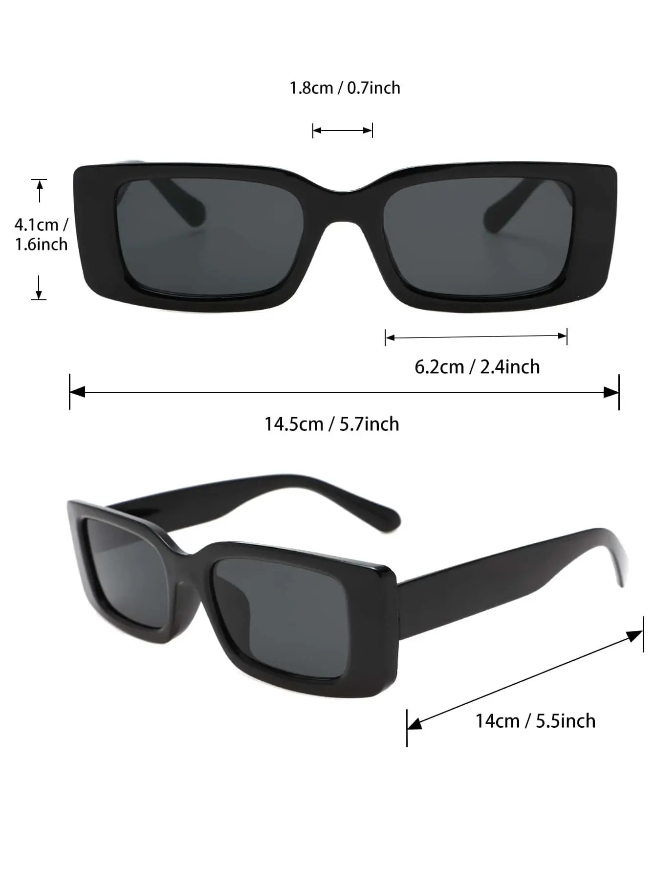 1 PC Unisex Plastic Square Fashion Sunglasses For Beach Play And Daily Photography