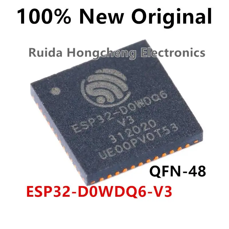 

10PCS/LOT ESP32-D0WDQ6-V3、ESP32-D0WD-V3、QFN48、Dual core Wi Fi&Bluetooth MCU wireless transceiver chip