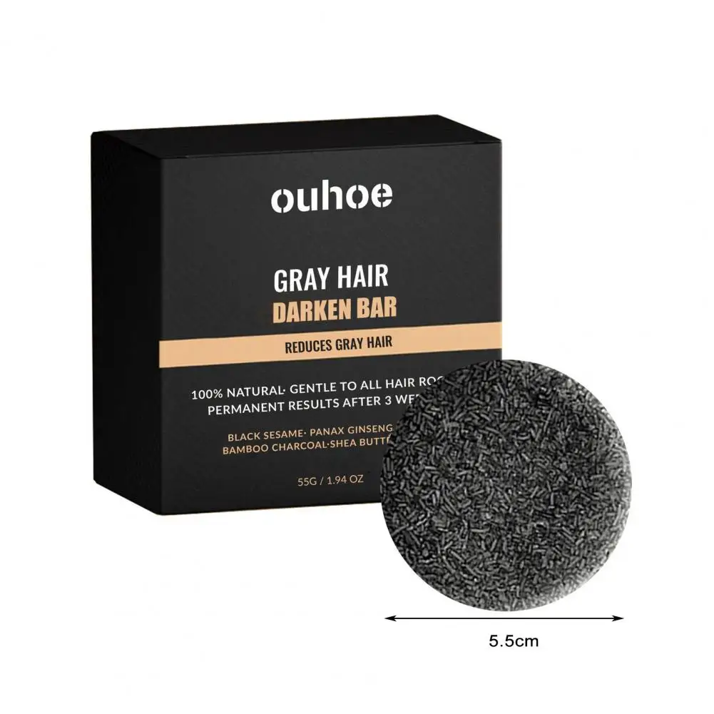 Jabón para el cuidado del cabello, barra inversa para cabello gris Natural, jabón no irritante para la circulación saludable del cuero cabelludo, promueve el cabello, 1 unidad