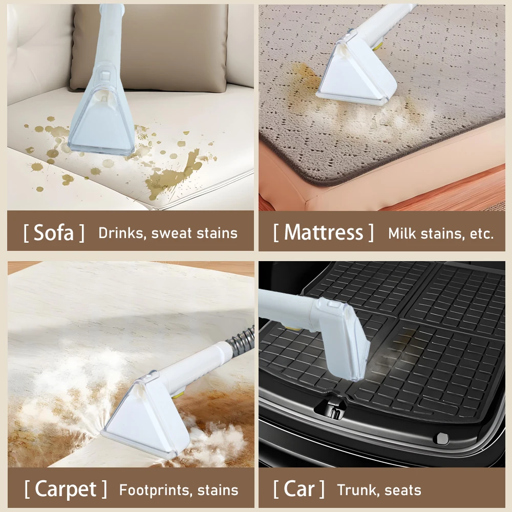 Máquina de limpeza de tecido portátil tudo-em-um máquina de limpeza limpador de estofados para casa estofamento tapete janela limpeza