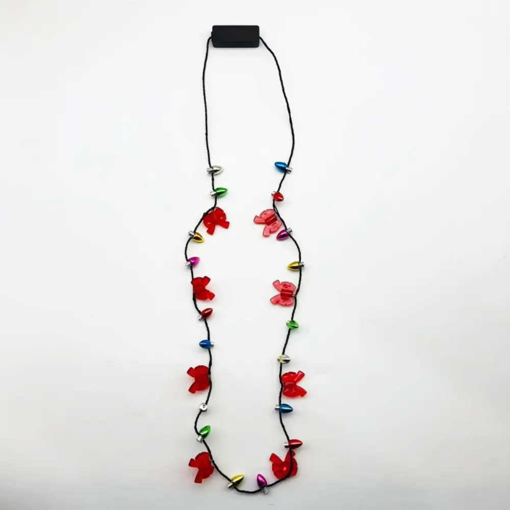 Novelty LED Light Up Christmas Necklace Lightweight Creative Glowing Xmas Necklace Cartoon Funny Light Bulb Necklace New Year view 4