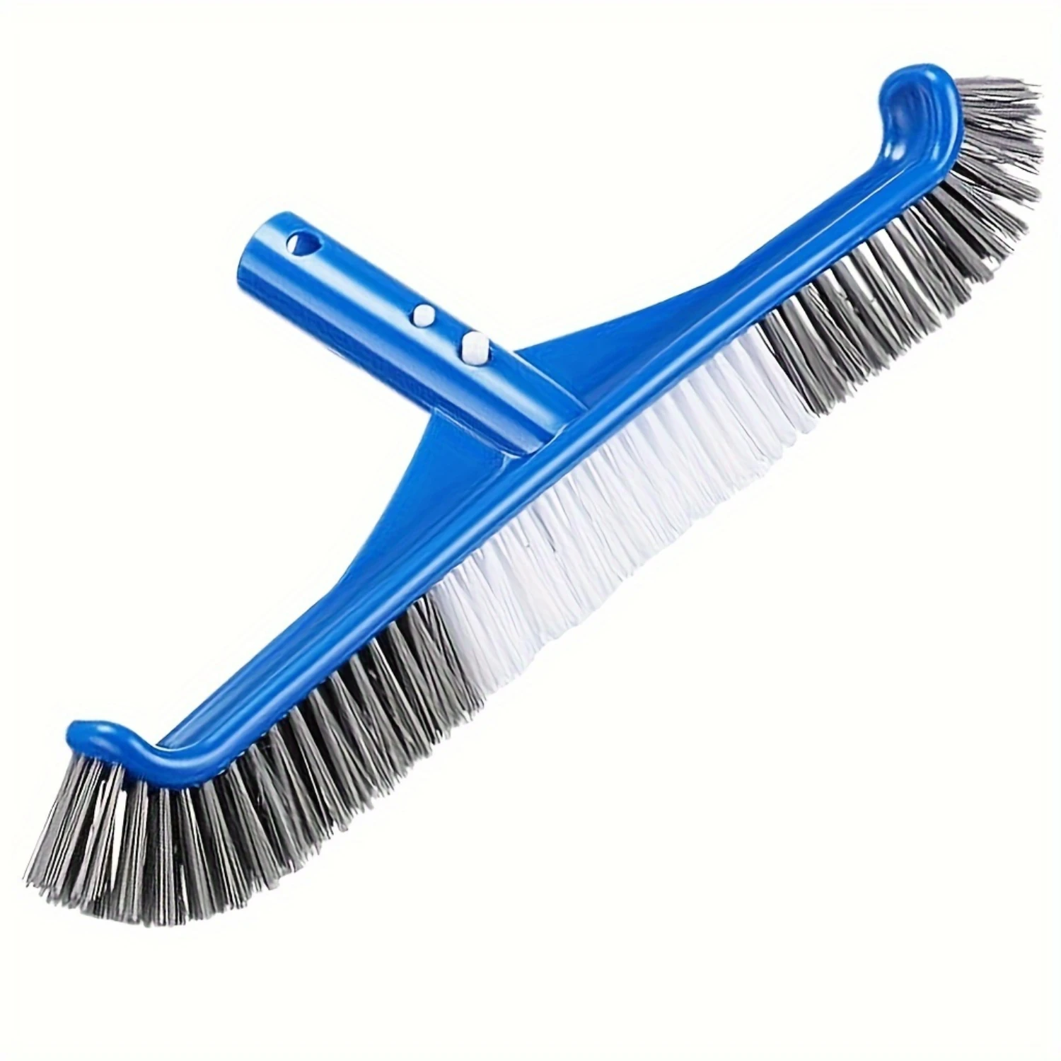 

Pool Brush 17 Inch Nylon Bristles Curved Edge Head EZ Clip for Wall Floor Step Corner - Tile Cleaning Brush for Swimming Pool Sp