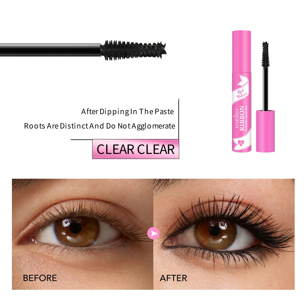 Mascara 36H imperméable et résistant à la transpiration, effet d'extension de cils soyeux, Anti-frottement, sans bavures et facile à enlever avec une brosse facile à utiliser
