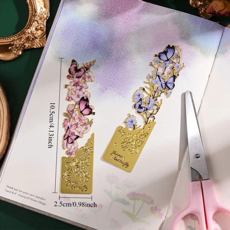 1Pc Aesthetic Stationery Metal Bookmark Hollow Butterfly Painting Bookmarks School Reading Book Clip Book Accessories Teacher Gi