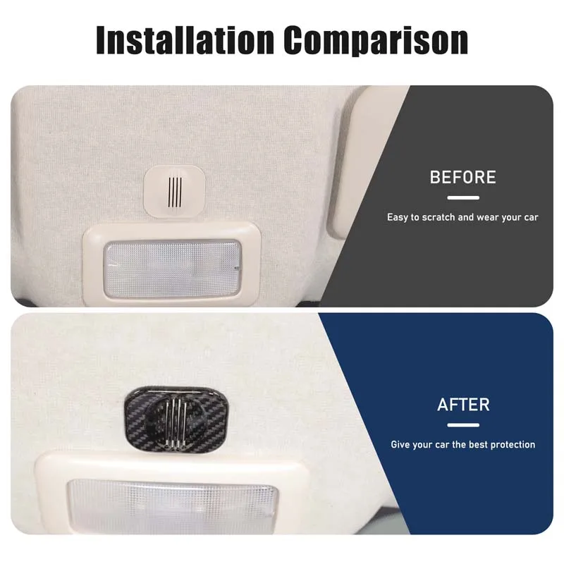 

Real Carbon Fiber Car Roof Reading Light Horn Trumpet Speaker Panel Tirm Cover Sticker For Fiat 500 2016-2025 Auto Accessories