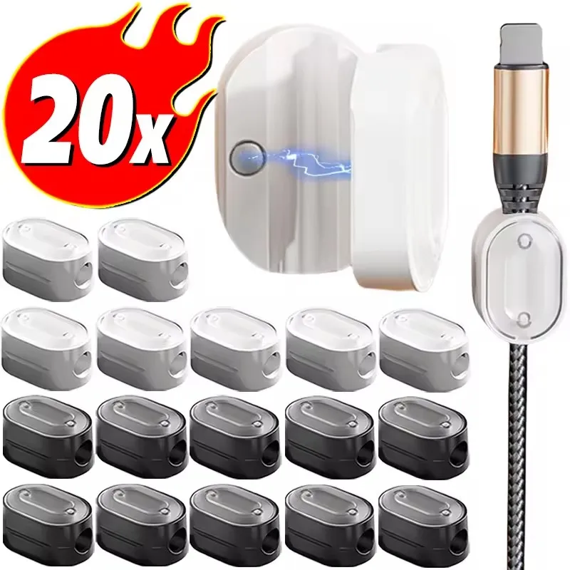 Magnetisches Kabel-Clip-Management, USB-C-Ladekabel, Organizer, magnetische Kabel-Clips, selbstklebender Drahthalter, Halter, Kabelversteck