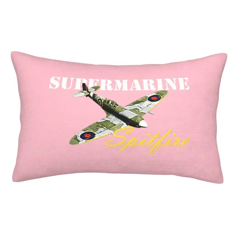 Custom Supermarine Spitfires Raf Throw Pillow Covers Fighter Plane WW2 War Pilot Aircraft Airplane Home Decoration Salon