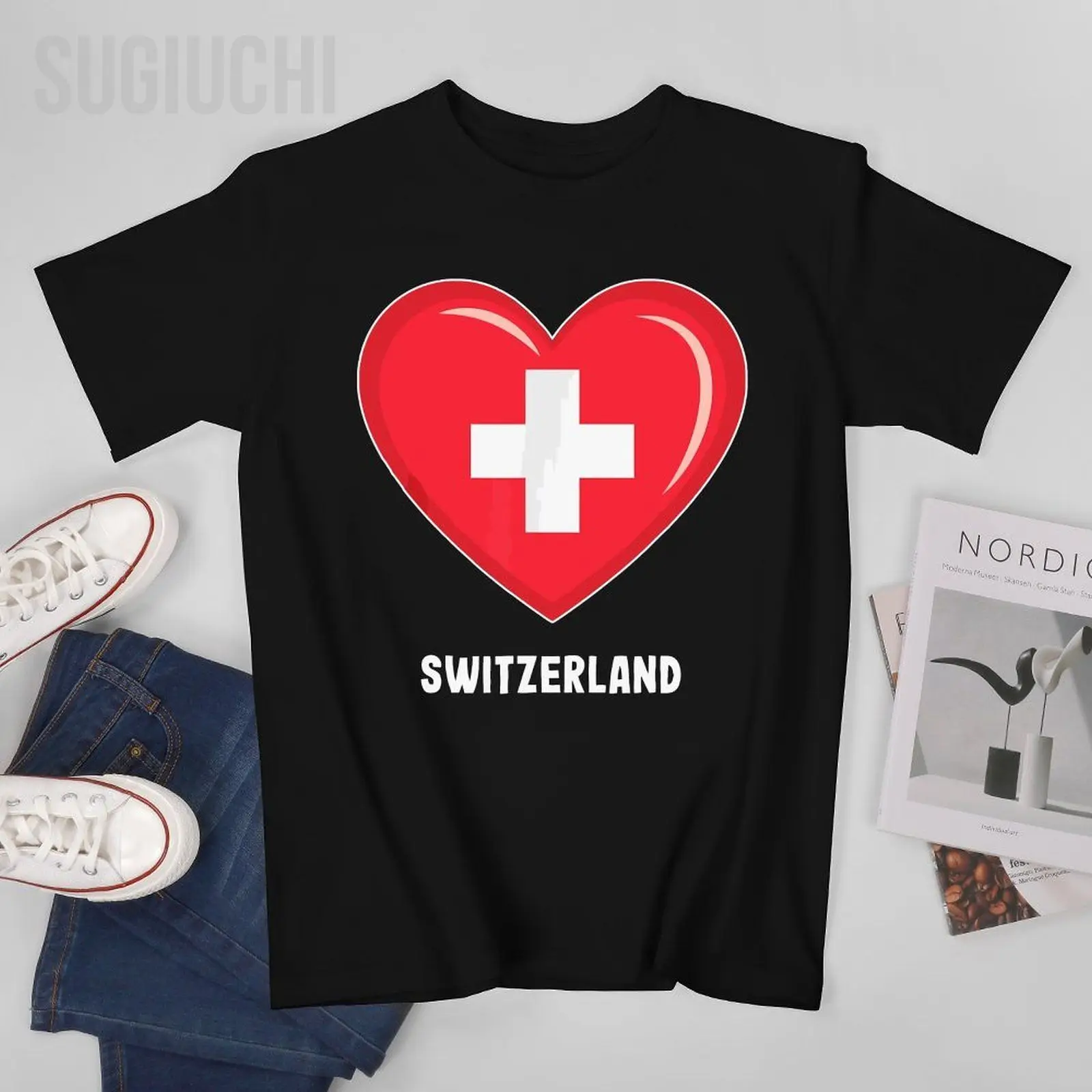 Men Switzerland Flag Swiss Tshirt Tees O-neck T Shirts Women Boys 100% Cotton T-Shirt