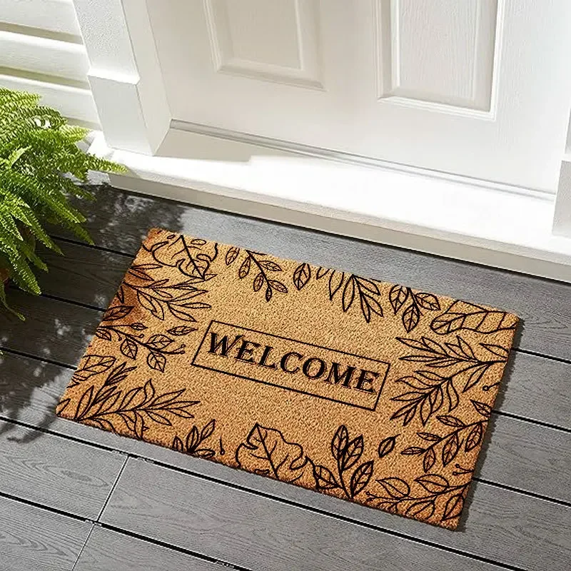Faux Coconut Fiber Door Mats Indoor Outdoor Anti Slip Antiwear Hallway Carpet Area Rugs Front Door Floor Mats Entrance Doormat
