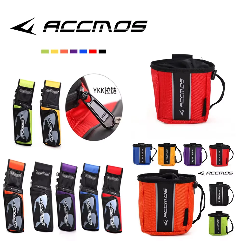 

ACCMOS 7 Color Arrow Quiver Reverse Hold + Bow Release Bag set Adjustable Arrow Strap For Recurve Compound Bow Shooting Hunting