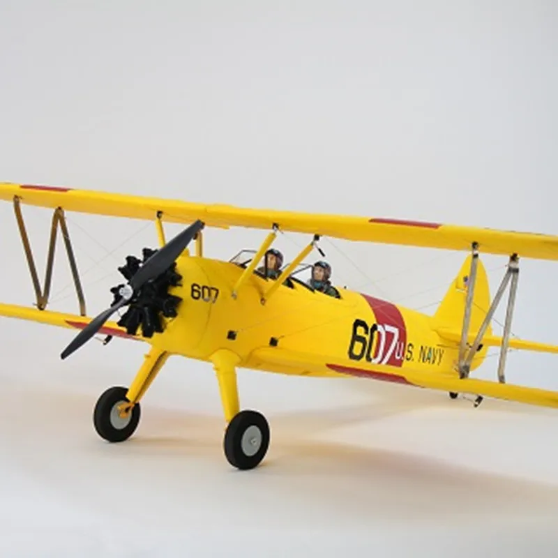แบบไดนามิกDilimei PT17 รีโมทคอนโทรลไฟฟ้าFixed Wingเครื่องบินDual Wings Span 1.3M 4Sเครื่องบินจําลองของเล่น