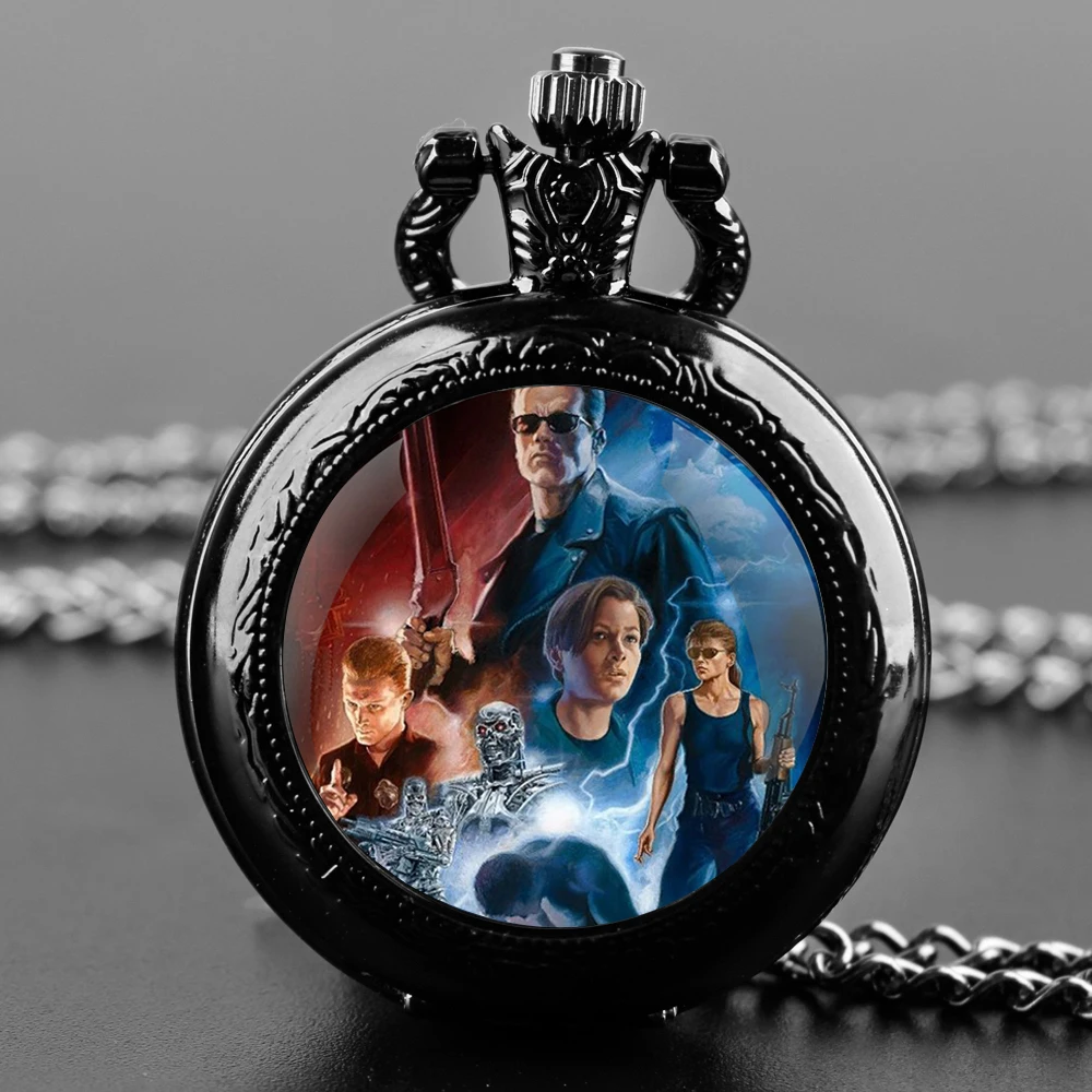 

Creative Back To The Future Design Quartz Pocket Watches for Women Men Watch Unique Pendant Clock Necklace Kids Jewelry Gifts