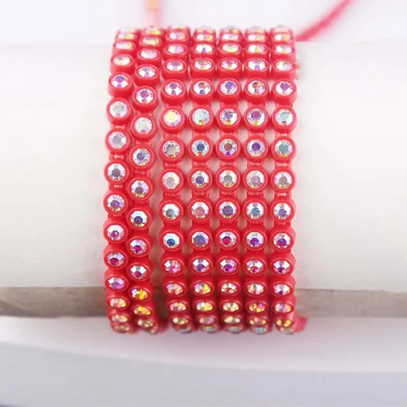 SS8 10yards Plastic Rhinestone Banding For Native Beaded Jewelry Earring Rhinestone Trimming Clothing Accessories