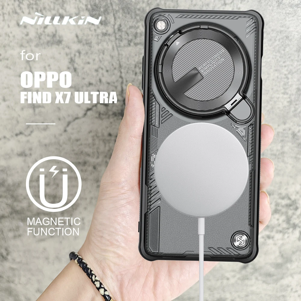 

Nillkin для OPPO Find X7 Ultra чехол Camshield Prop Магнитная Прозрачная крышка с подставкой для камеры Чехлы для объективов