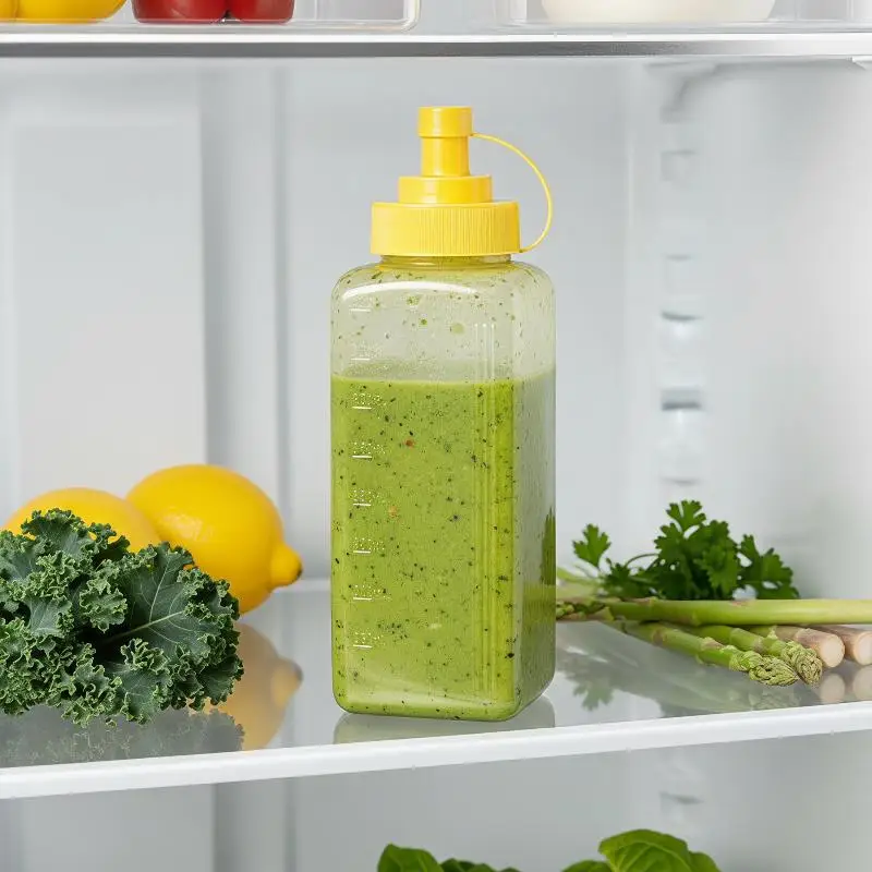 Large Mouth Dustproof Squeeze Sauce Bottle Food Grade Condiment Dispenser 600/800/1000ML for Catering Outdoor Party Use