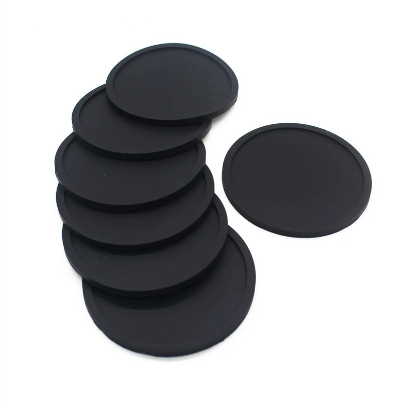 10 Pieces Non-Slip Silicone Coasters Thicker Drink Coaster Tabletop Protection 10cm