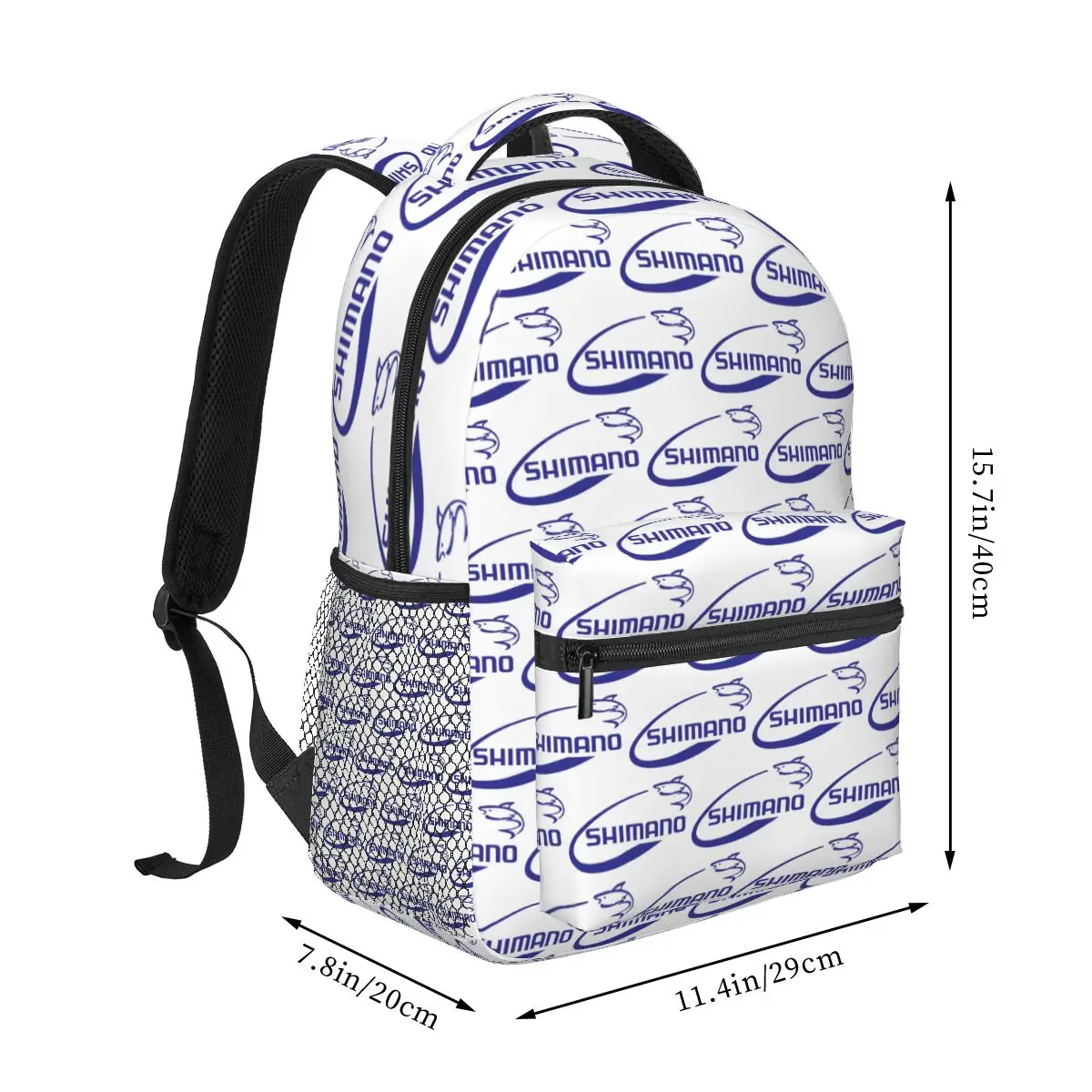 Shimano Fishing Fish Merch Student Backpack School Bag Hiking Travel Daypack for Men Women Fashion Bookbag Shoulder Bags