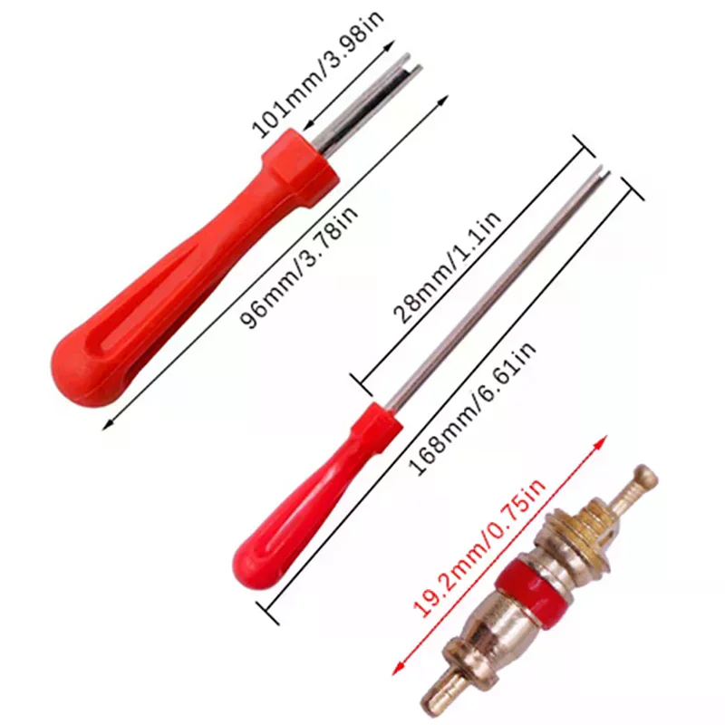 Herramientas para quitar el núcleo de la válvula del neumático, llave con mango de plástico, llave chapada en hierro, herramienta manual de reparación de núcleos para coche, bicicleta, motocicleta