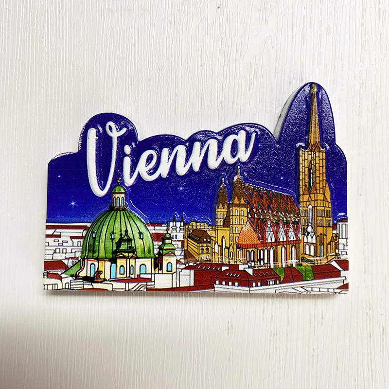 Wiener 3D refrigerator magnet Travel souvenirs Refrigerator magnet decoration supplies collection arts and crafts gifts