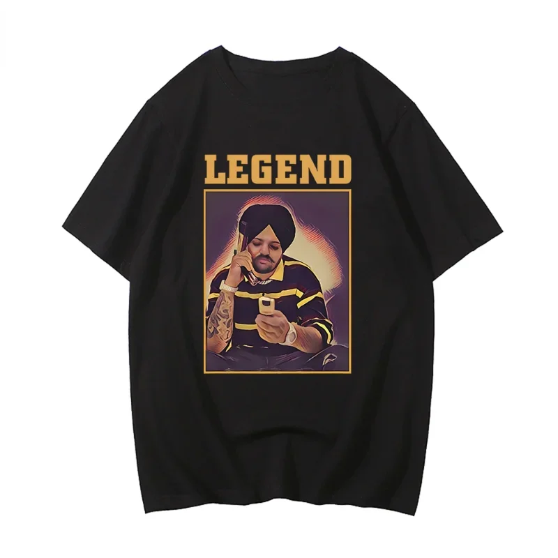 Fashion Hipster Streetwear Men Women Summer Short Sleeve Loose Breathable Camisetas Legend Sidhu Moosewala TShirt RIP Wala Fans