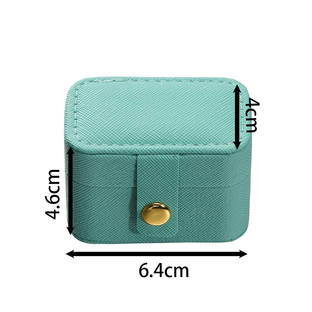 1PC Mini Portable Small Jewelry Storage Bag Travel Simple Leather Ring Necklace Earrings Storage Box Organizer Display Gift Box